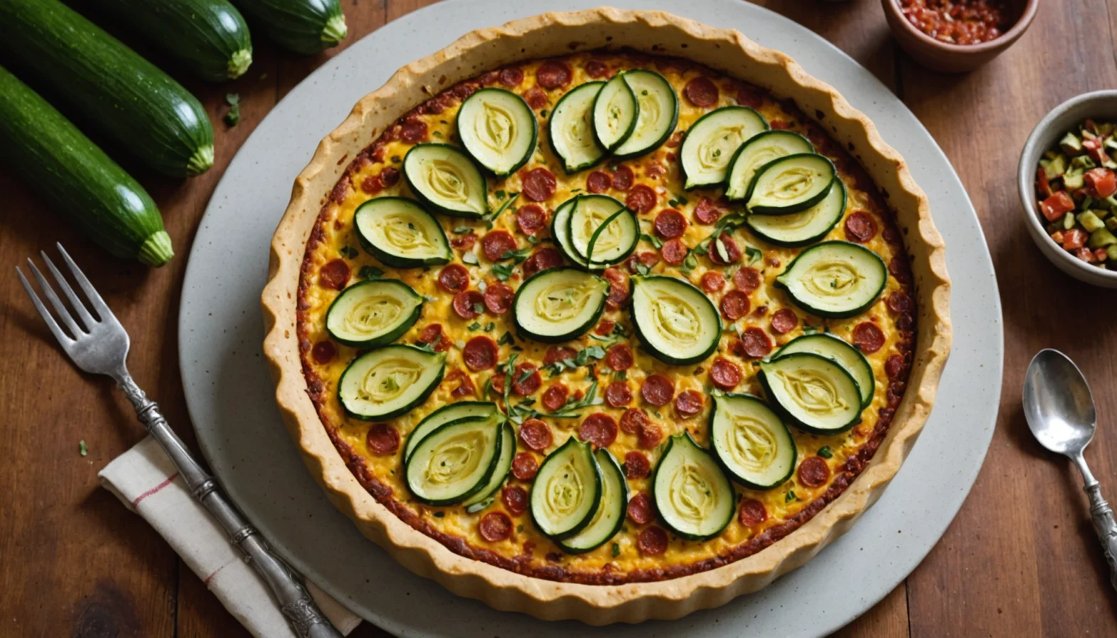 clafoutis courgette chorizo