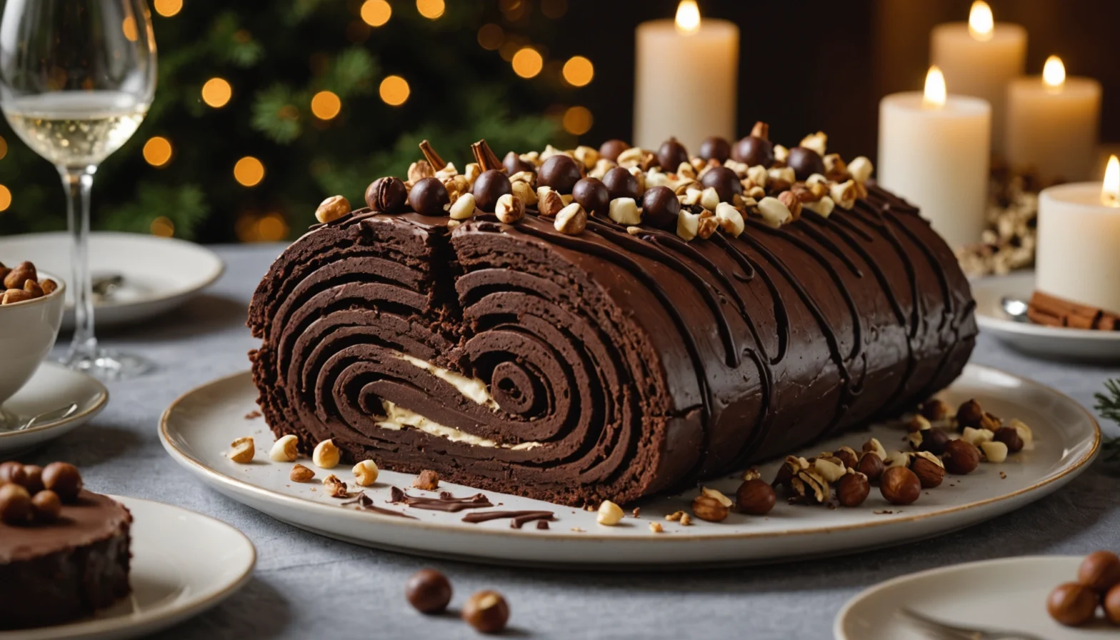 buche de noel chocolat noisette