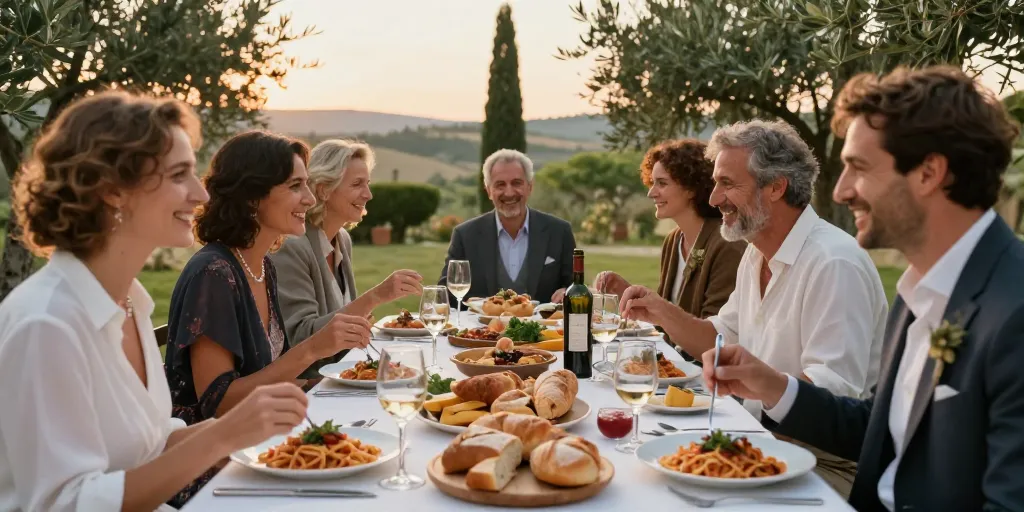 menu repas mariage italien